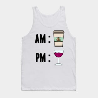 Wine and coffee desing AM and PM Tank Top